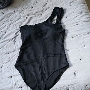 Aerie Ribbed One Shoulder Swimsuit